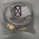 XZQTIVE Women's Skinny Leather Belts Ladies Thin Waist Belts for Jeans Dress Pants Trendy Black Belt with Gold Buckle