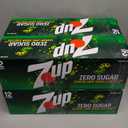 Set of 4 Pack, Zero Sugar 7-Up Soda, 12 Oz., Pack of 12 (BBD: 12/26/25)