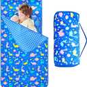 Oudain Nap Mat for Preschool Toddler Nap Mat with Removable Pillow and Blanket 55'' x 29'' Extra Large Sleeping Bag Roll up Kid Slumber Bag for Boy Girl for Kindergarten Daycare Camp