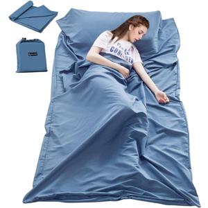 Sleeping Bag Liner Travel Sheets for Hotel Camping Sheets Travel Bed Sheets for Hotel Lightweight Single &Double Compact Sleeping Bag Sack Breathable Travel Sleeping Bag for Hotels Adult Compact Sacks (82.7 X 45 Inch, Blue)