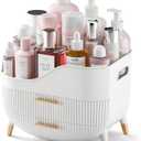 Makeup Organizer with Drawers,Skincare Organizer for Vanity,Storage Box with Handle,Large Cosmetic Display case for Dresser, Bathroom Countertop (White)