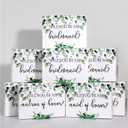 Marspark 8 Pack Greenery Bridesmaid Proposal Gift Boxes with Ribbon 7.87 x 10.6 Inch Will You Be My Maid of Honor Bridesmaid Boxes for Wedding Bridal Shower Packaging Supplies Birthday Party Favors