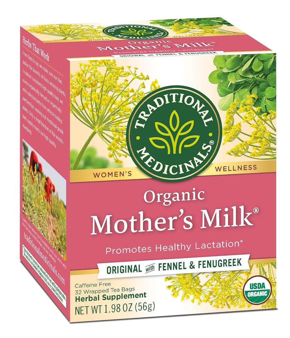 4 x Traditional Medicinals Organic Mothers Milk Women's Tea Bag, 32 Count (EXP 05/01/26)
