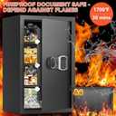 4.0 Cubic Large Home Safe Fireproof Waterproof, Alloy Steel Fireproof Safe Box with Fireproof Bag, 2 Spare Keys and 3 Removable Shelves, Anti-theft Fire Safes for Home Money Documents Valuables