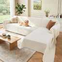 Sectional Couch Covers, 2 Pieces Washable L Shaped Couch Covers Sofa Blanket for Dogs Pet Friendly Sectional Sofa Slipcovers Furniture Covers,71"x 118"+ 71"x 118",(XX-Large,Cream White)