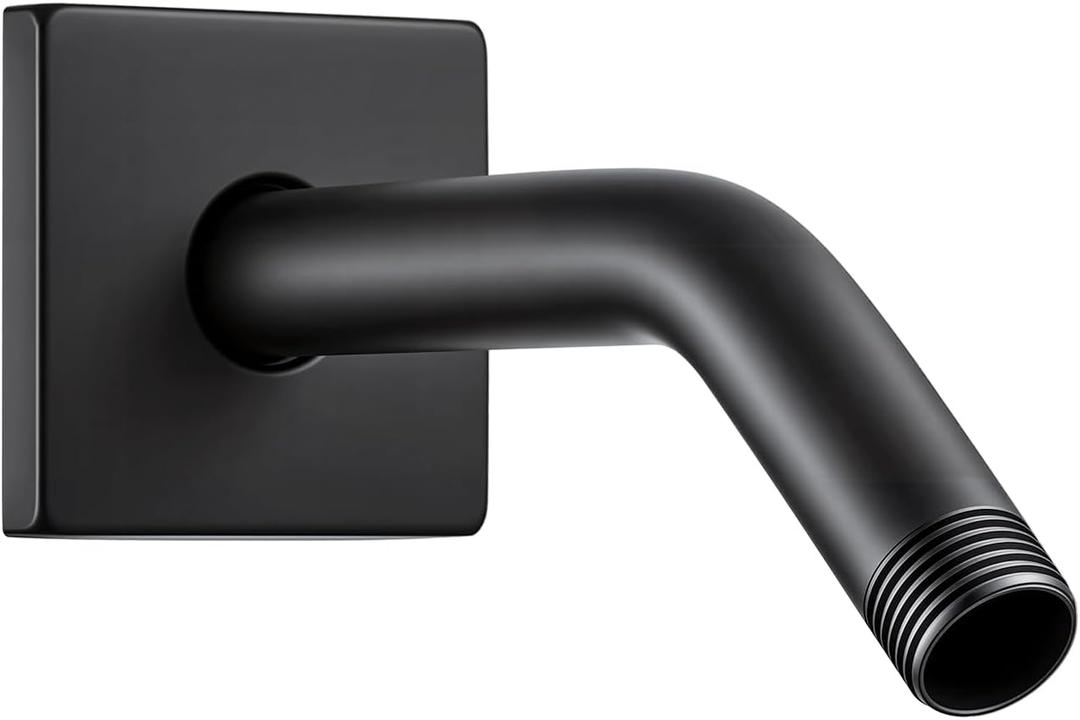 6 Inch Metal Shower Arm with Flange, Wall-Mounted for Fixed Showerhead and Handheld, Easy DIY Install