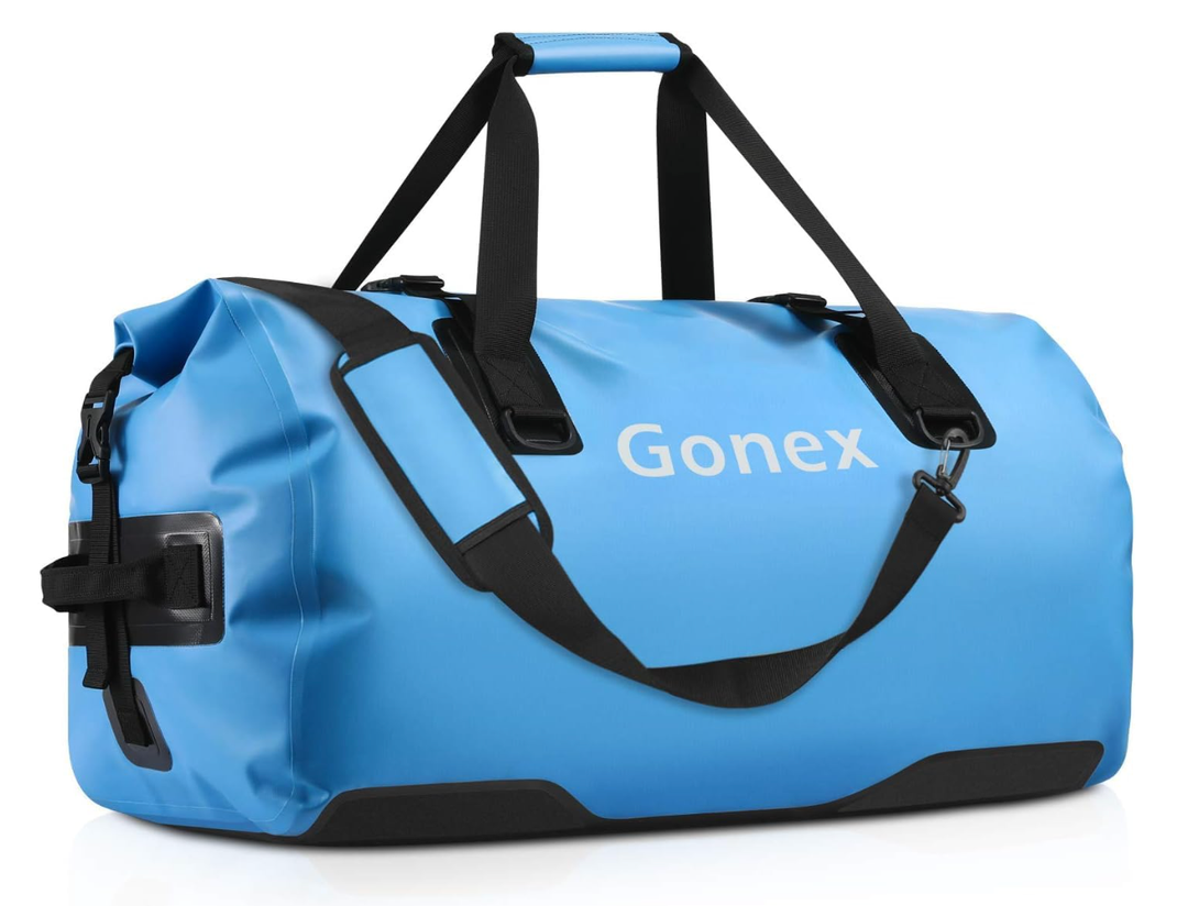 Gonex 80L Extra Large Waterproof Duffel Bag for Kayaking, Light Blue