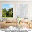 Window Privacy Film - Stained Glass Window Film for Glass, Rainbow Static Cling Window Film Decorative Anti UV Non-Glue Reusable Vinyl for Window,Glass Doors- Square 23.6" x 157.4"