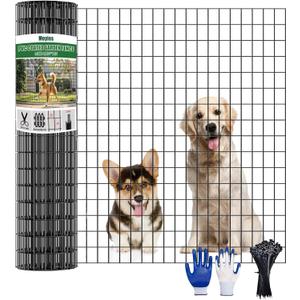 PVC Coated Welded Wire Fence 36" x 50' Roll, 2"x3" Mesh,15GA, Black | Vinyl Coated Mesh, Garden Border, Vegetable Plant Protector, Pet & Dog Enclosure, Chicken Coop Fencing, Plant Protection