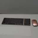 seenda Bluetooth Keyboard and Mouse Combo for Mac, SKM64-2 Rechargeable Slim Wireless Keyboard Mouse Compact, 3 Multi-Device Connection, Compatible for Mac, MacBook Pro/Air, iPad, Black Rose Gold