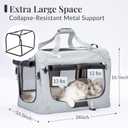 Extra Large Cat Carrier for 2 Cats, Collapsible Soft Sided Pet XL Crate for Large Mudium Big Cat 20lbs+, Car Travel Portable Bag for Long Trips Ride 24"x16.5"x16.5"