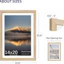 14x20 Poster Frame, Natural Oak Wood Frame with 12x18 Mat, 3 Pack
