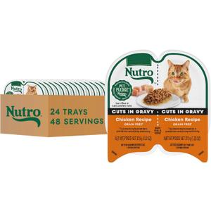 Nutro Perfect Portions Wet Cat Food Cuts in Gravy Chicken Recipe, 2.64 oz Twin-Pack Trays (24 Count, Pack of 1)