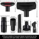 11Pcs Universal Vacuum Attachment Kit 1-1/4" Vacuum Hose Adapter Wet Dry Plastic Vacuum Cleaners Accessories with Extension Wand Horse Hair Brush Flexible Crevice Tool Adapter for Shop Vac Attachment