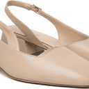 Mostrin Womens Chunky Low Heels D'Orsay Slingback Block Heel Pumps Closed Square Toe Dress Shoes for Work Office Daily Wedding (Beige), Size 6