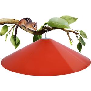 24-inch Large Squirrel Proof Bird Feeders for Outside Hanging, Outdoor Squirrel Baffles for Bird Feeders Pole, Red Color