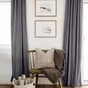 100% Blackout Shield Linen Blackout Curtains for Bedroom 90 Inches Long, Back Tab/Rod Pocket Living Room Drapes, Thermal Insulated Blackout Curtains 2 Panels Set, 50" W x 90" L, Darkgray