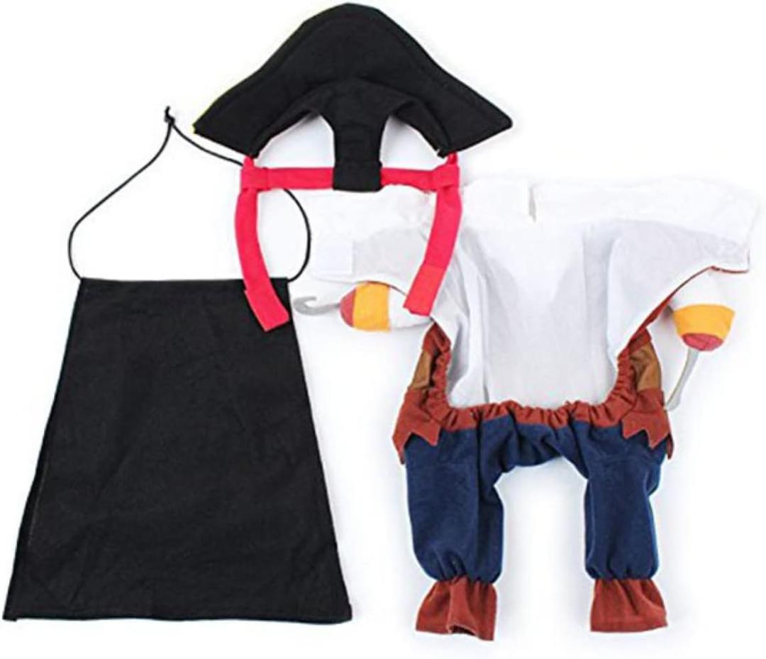 Pet Pirate Costume for Cats and Dogs XL Stylish Pirate Suit Apparel with Hat Festival and Party Wear Photo Prop Outfit Comfortable Everyday Pet Clothing