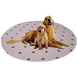 SincoPet Washable Dog Pee Pads with Puppy Grooming Gloves,Puppy Pads,Reusable Pet Training Pads,Large ,Waterproof Pet Pads for Dog Bed Mat,Super Absorbing Whelping Pads,36 Round Inch (Pack of 2)