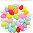 30 Pcs Easter Hanging Eggs Decorations - Colorful Plastic Easter Eggs, Decorative Easter Tree Hanging Ornaments for Home Easter Gift Party Decor