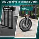 6 Inch Heavy Duty Gate Wheel, 650 lb Capacity, Fits Metal Tube Gates and Wooden Gates, 360 Swivel Spring-Loaded Caster. Gate Wheel for Smooth Operation. Equipped with Installation Tools