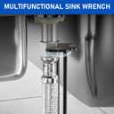 2Pcs Multifunctional Sink Wrench Faucet Too,7-in-1 Basin Faucet Wrench Set with FourJaw Hex&7 Size,Installation Plumbing Tool for Tight Spaces Under Sink,Plumbing Wrench for Kitchen&Bathroom Home