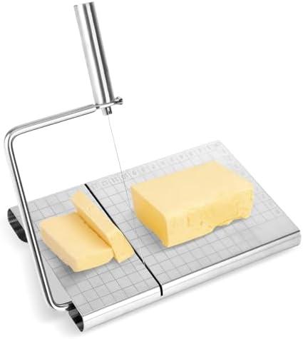 Cheese Cutters, Wire Cheese Slicers for Block Cheese Handheld Cheese Cutters for Block Cheeses, Butter Slicer Cheeses Making Supplies Vegetable Cutter with Stainless Steel Blade for Bread Butter