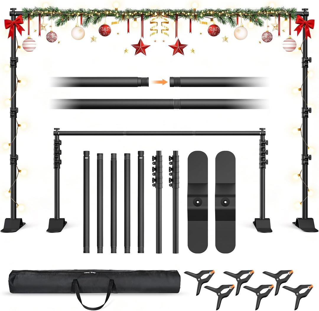 Forlogic 10x8ft Banner Backdrop Stand Kit，Heavy Duty Adjustable Photo Background Stand Step and Repeat Backgdrop Frame for Photography，Party，Trade Show