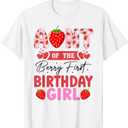 Aunt of The Berry First Birthday Gifts Girl Sweet Strawberry T-Shirt. XXL Size