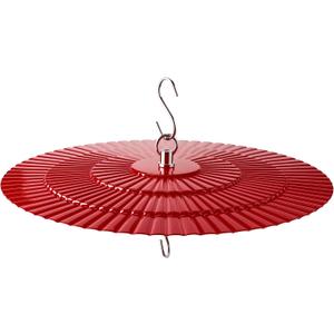 11.5" Metal Bird Feeder Rain Guard - Red Dome Shield Umbrella Cover for Hummingbird and Oriole Feeders - Weatherproof Shade Baffle for Outside Garden