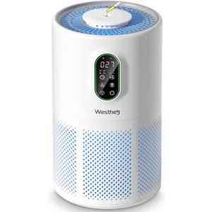 Air Purifiers for Home Large Room up to 1650 ft, WESTHEY H13 True HEPA Air Purifier for Bedroom with Night Light, Air Quality Monitor, Fragrance Sponge, Air Cleaner for Wildfire Smoke Dander Dust