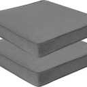 Outdoor Chair Cushions 18"x18"x2.5" Set of 2,Water Resistant Patio Chair Cushion with Zipper&Ties,18x18 Inch Replacement Square Seat Cushion for Garden Chairs (Dark Gray)