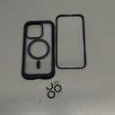 Miracase Magnetic for iPhone 15 Pro Case [Compatible with MagSafe] Full-Body Phone case with Built-in Glass Screen Protector& Camera Protector, Military Drop Proof 15 Pro Cover 6.1 inch, Storm Blue