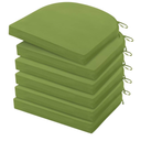HARBOREST Outdoor Chair Cushions Set of 6, Water Resistant Patio Chair Cushions with Ties, Outdoor Seat Cushions for Patio Furniture, 17"x16"x2", Grass Green