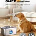 PETIMI Dog Water Fountain, 2 Gallon 304 Stainless Steel Large Pet Water Fountain for Dogs & Cats, Ultra Quiet Indoor Pet Fountain, Safety Lock, 3 Replacement Filters Included, Smart Pump Protection