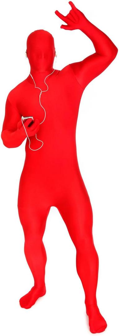 Morphsuits Full Bodysuit Costume Men, Morph Suits Adults, Mens Spandex Bodysuit Costume, Full Body Suit (Red) XL