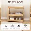 Baby Changing Table, Wood Diaper Changing Table with 2-Tier Storage Shelves, Wooden Baby Changing Station for Nursery, Modern Changing Table Dresser