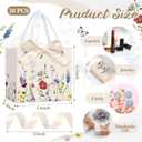 Moinchore 30 Pcs Wildflower Butterfly Paper Gift Bags Bulk 5.5 x 4.7 x 2.5 in Mini Flower Plant Favor Bags with Handles Bow Ribbon Wrap for Floral Birthday Home Wedding Bachelorette Tea Party Supplies