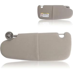 ZONFANT Grey Left Driver Side Sun Visor Without Sunroof Compatible with Dodge Vehicle 2002 2003 2004 2005 2006 2007 2008 2009 Ram 1500 2500 3500, Replace#1CT11TL2AA