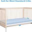 Dourxi Crib Mattress, Dual Sided Comfort Memory Foam Toddler Bed Mattress, Triple-Layer Breathable Premium Baby Mattresses for Infant and Toddler w/Removable Outer Cover - White&Blue