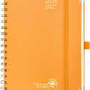 POPRUN 2026-2027 Academic Year Weekly and Monthly Planner Calendar,Jul 2026 - Jun 2027，6.25" x 8.5",Daily Agenda Book & Appointment Book with Hourly Schedule, Tabs, Hardcover, School and Office Supplies - Orange