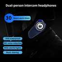Motorcycle Helmet Bluetooth Headset, 30H 1000mAh Intercom, ENC+DSP Noise Cancel 40mm Speakers, 1000m 2-Person Comm System, IPX6 Waterproof Headphones, Music + Auto Ans For Tour (Soft Mic for Full-Face)