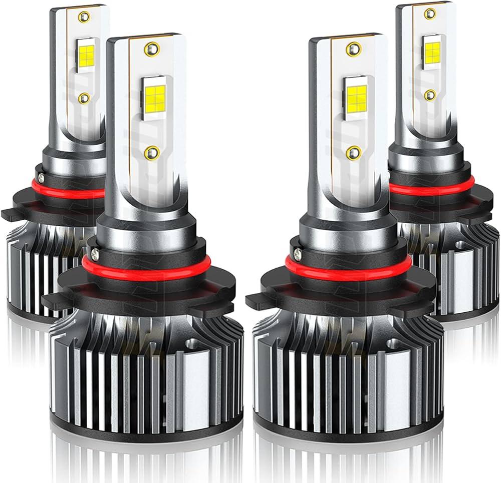 Compatible For Dodge Journey High and Low Beams 2009 2010 2011 2012 2013 2014 2015 2016 2017 2018 2019, Hi and Lo Light Bulbs, 6500K White, 500% Brightness, Plug n Play, for OffRoad Use Only, 4 PCS