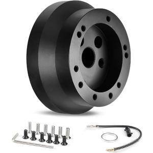 5 & 6 Hole Steering Wheel Hub Adapter for GMC Chevy Pontiac Cadillac Truck Pickup (Black)