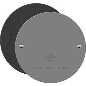ENERLITES 4 Diameter Round Weatherproof Cover, Blank Metal Wall Plate for Outdoor Use, Corrosion Resistant, Size 4.3 x 3.46", 7740-WP, Gray