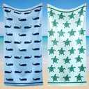 2 Pack Oversized Beach Towel Turtle Whale Quick Dry Absorbent Bath Pool Towels 72 x 36 Inch Extra Large Ocean Tropical Blanket for Swim Travel Lounge Chair Cover Adult Women Men