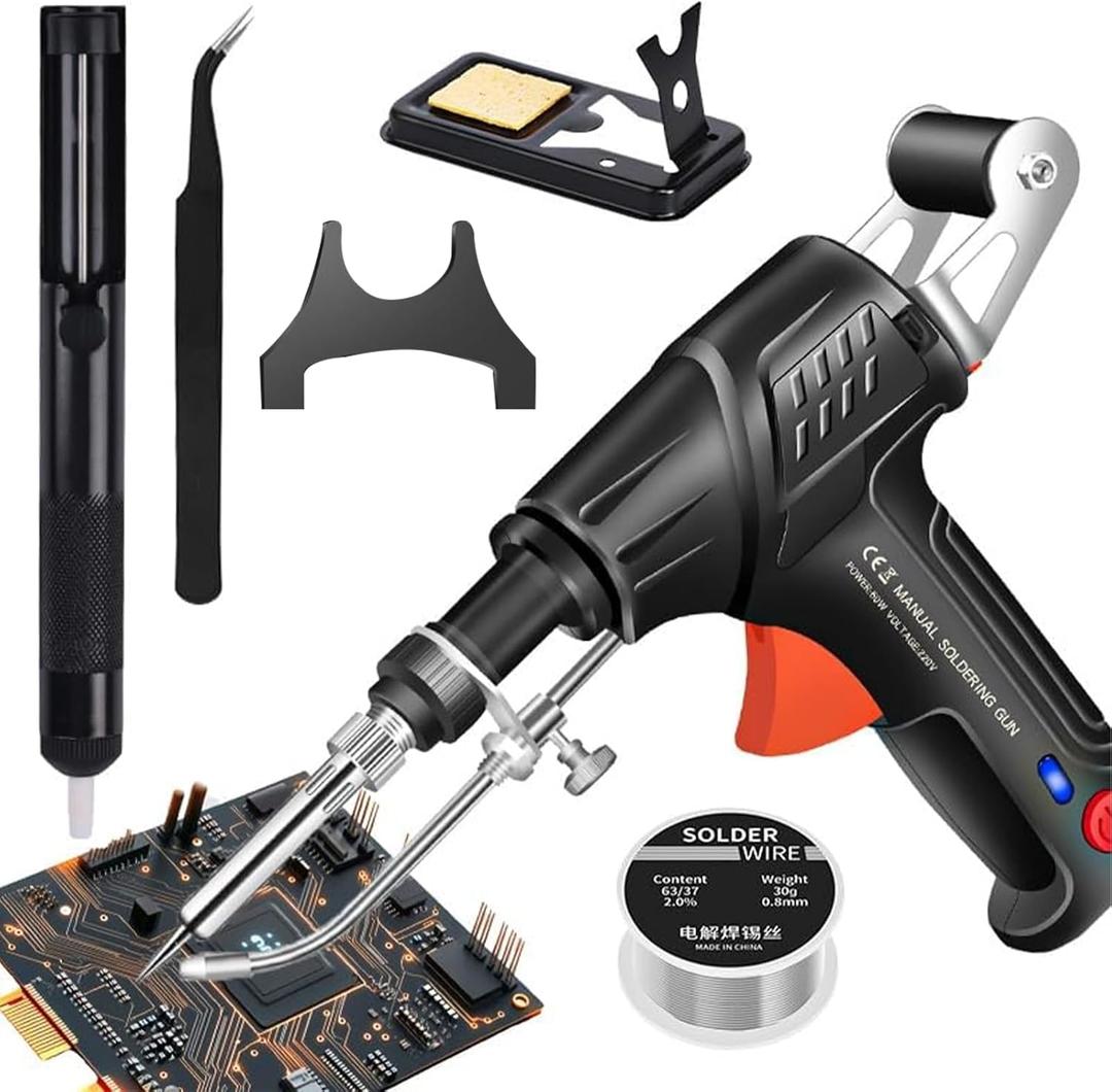 Soldering Iron Kit,60w 110v Corded Electric Welding Gun with Welding Wire,Versatile Portable Manual Soldering Gun,for Electronic Repair, Home Appliance Repair, DIY