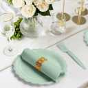 105PCS Paper Plates and Napkins Set, 7 Inch Scalloped Disposable Tableware with Forks for Birthdays, Garden Parties & Outdoor Events,Serves 35 (Sage Green)