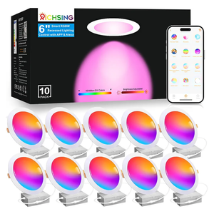 10 Pack 6 Inch LED Recessed Light 16W RGBCW Recessed Ceiling Lights Dimmable by Alexa & APP, 2700K-6000K 1350LM Recessed Lighting with Junction Box,16 Million Colors, DIY Scenes, 23 Modes