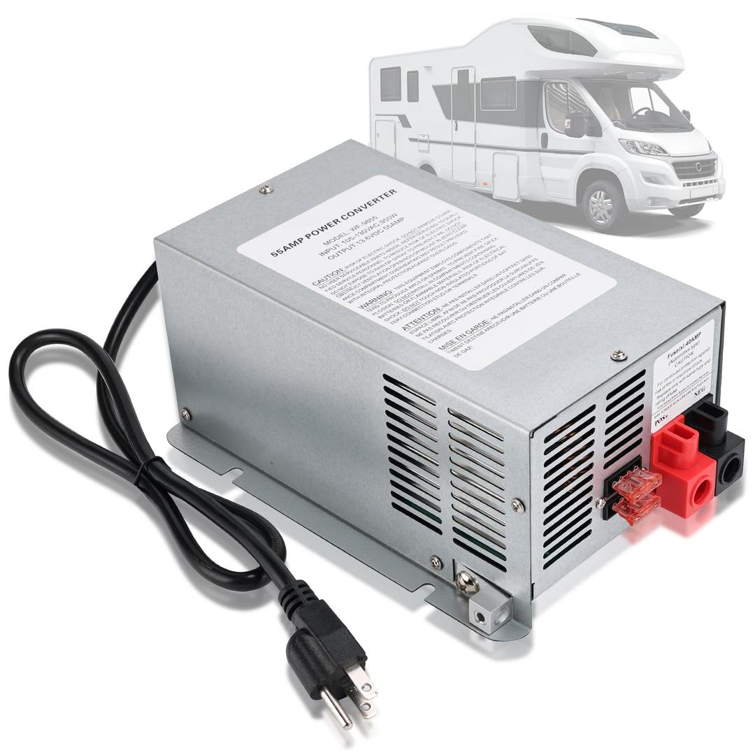2026 Upgrade WF-9855 55 Amp RV Power Converter Charger, Replace for RV Camper WF-9800 Series, WF-9855, WF-9855-AD, WF-9855-MBA, for Lead-Acid Battery